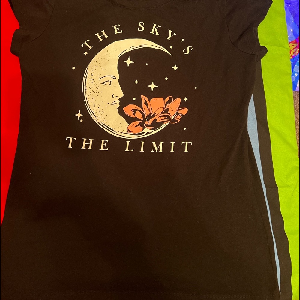 Black shirt with a crescent moon